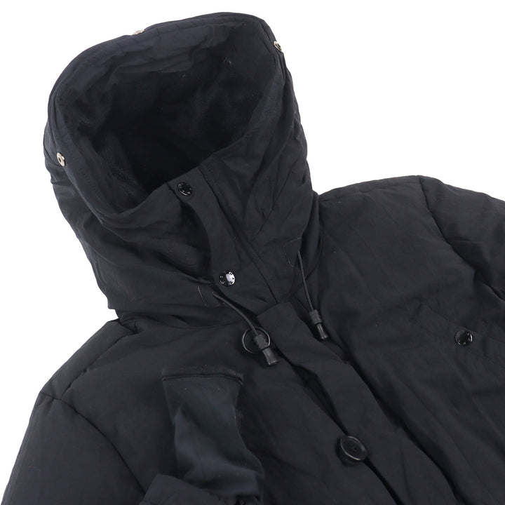美品△DENHAM MINOTAUR デンハム ミノトール フード付き ジップアップ ダウンジャケット ブラック XS メンズ