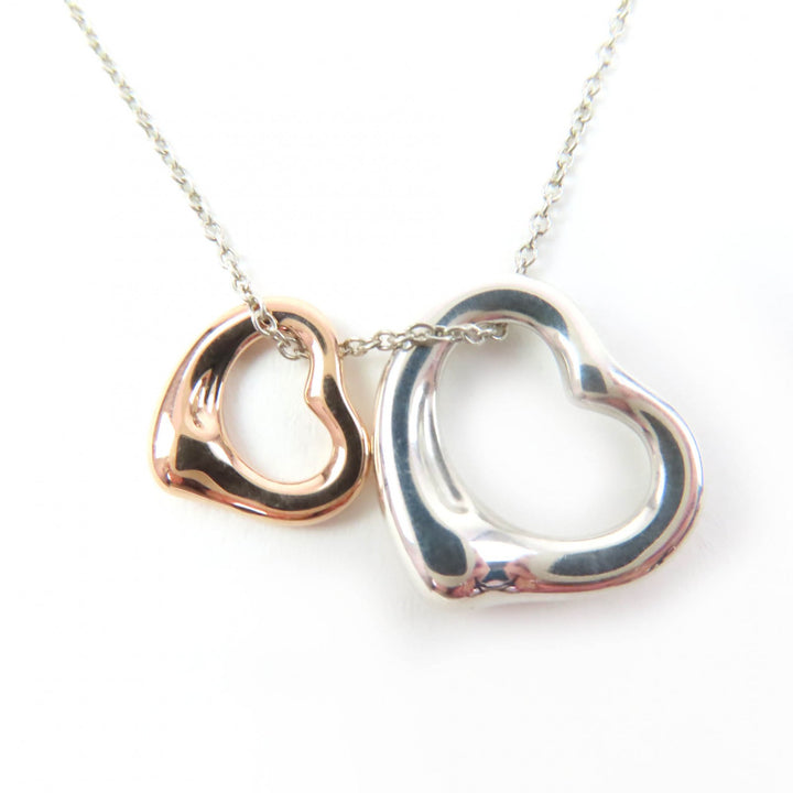 極美品☆TIFFANY&amp;Co. ティファニー エルサペレッティ オープンハートペンダント 925 750（K18PG）シルバー ローズゴールド 重量4.0g