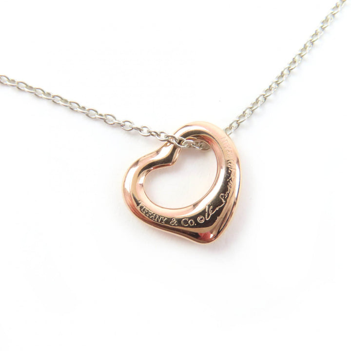 極美品☆TIFFANY&amp;Co. ティファニー エルサペレッティ オープンハートペンダント 925 750（K18PG）シルバー ローズゴールド 重量4.0g