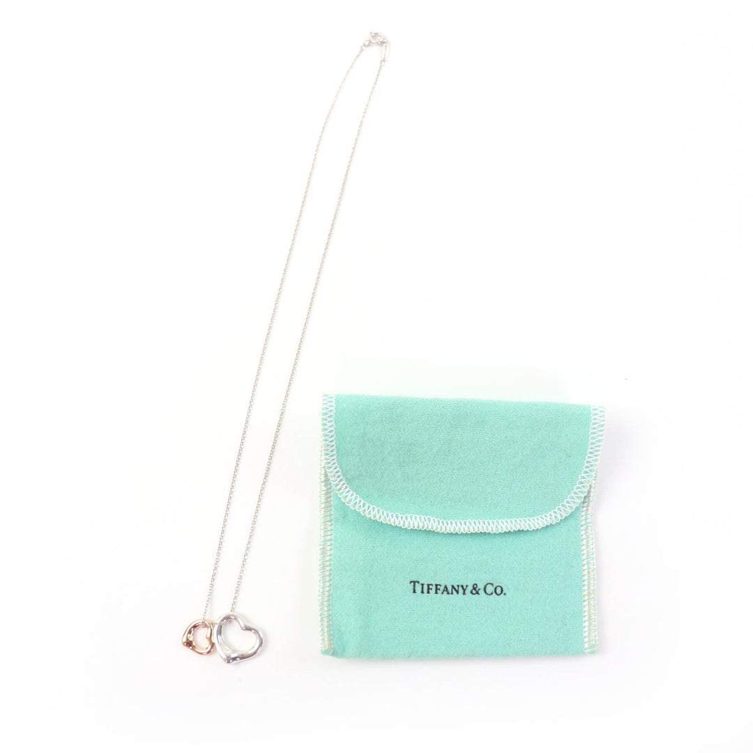 極美品☆TIFFANY&amp;Co. ティファニー エルサペレッティ オープンハートペンダント 925 750（K18PG）シルバー ローズゴールド 重量4.0g