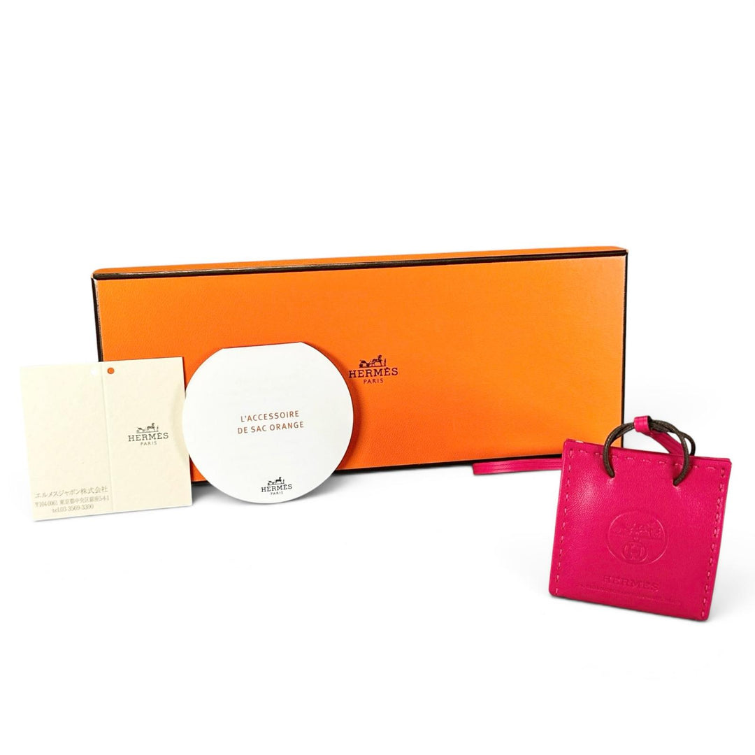 未使用品▲HERMES エルメス サック オランジュ アニョーミロ バッグ チャーム ローズメキシコ Y刻印 フランス製 正規品 レディース 箱付き