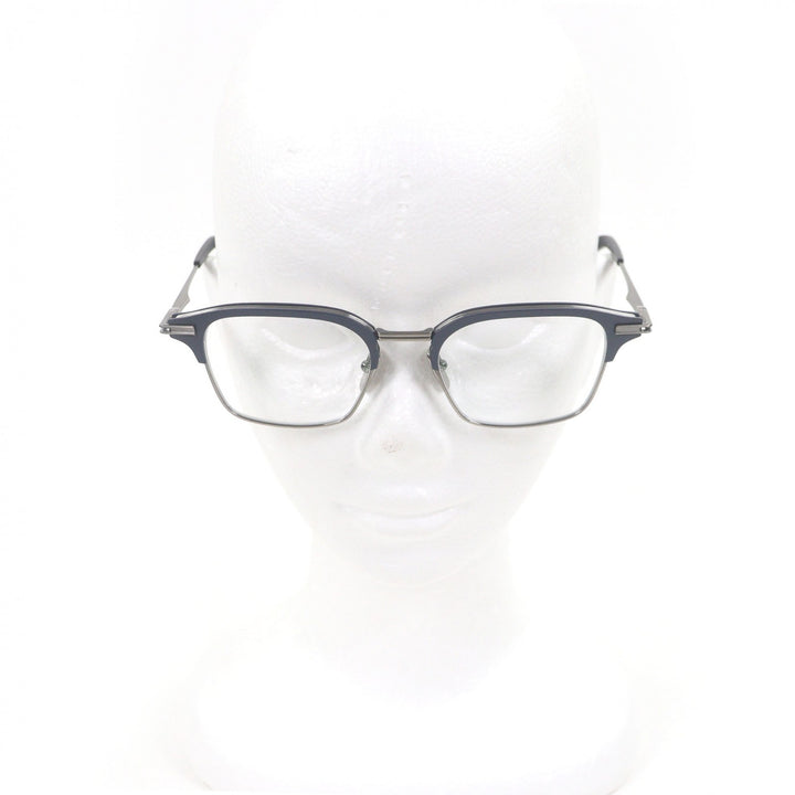 極美品□DITA ディータ DTX142-A-03 TYPOGRAPHER ハーフリム サーモントメガネ 眼鏡 ネイビー シルバー 52□19-140 日本製 定価123200円