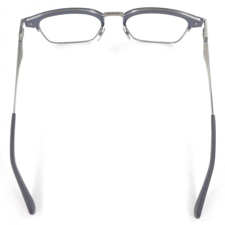 極美品□DITA ディータ DTX142-A-03 TYPOGRAPHER ハーフリム サーモントメガネ 眼鏡 ネイビー シルバー 52□19-140 日本製 定価123200円