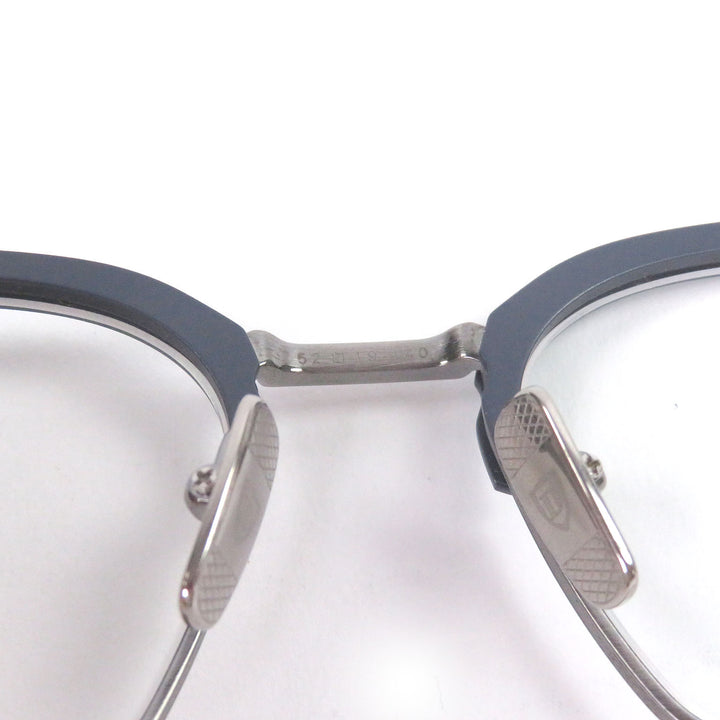 極美品□DITA ディータ DTX142-A-03 TYPOGRAPHER ハーフリム サーモントメガネ 眼鏡 ネイビー シルバー 52□19-140 日本製 定価123200円