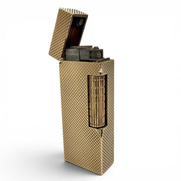 外装美品◇Dunhill ダンヒル 9K 375 総重量107.4g(外装25.7g) ローラー式 ガスライター 喫煙具 ゴールド メンズ 着火不可