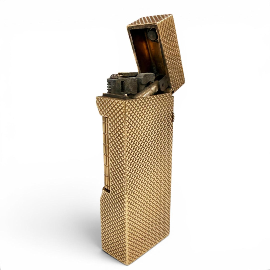 外装美品◇Dunhill ダンヒル 9K 375 総重量107.4g(外装25.7g) ローラー式 ガスライター 喫煙具 ゴールド メンズ 着火不可
