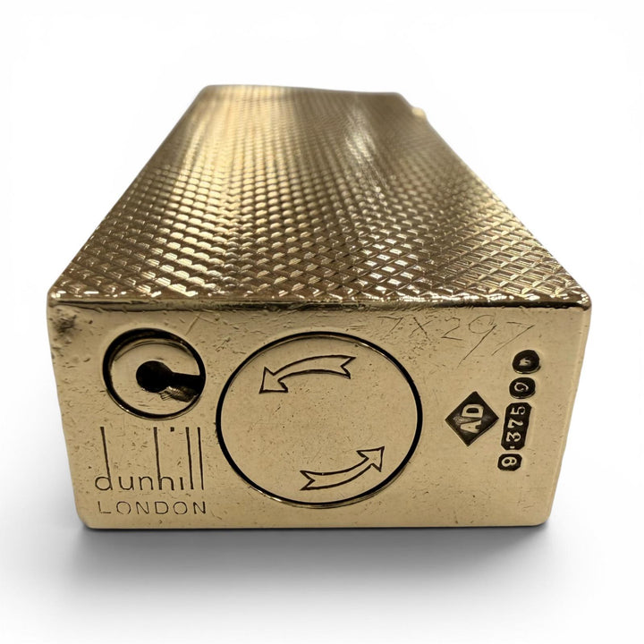 外装美品◇Dunhill ダンヒル 9K 375 総重量107.4g(外装25.7g) ローラー式 ガスライター 喫煙具 ゴールド メンズ 着火不可