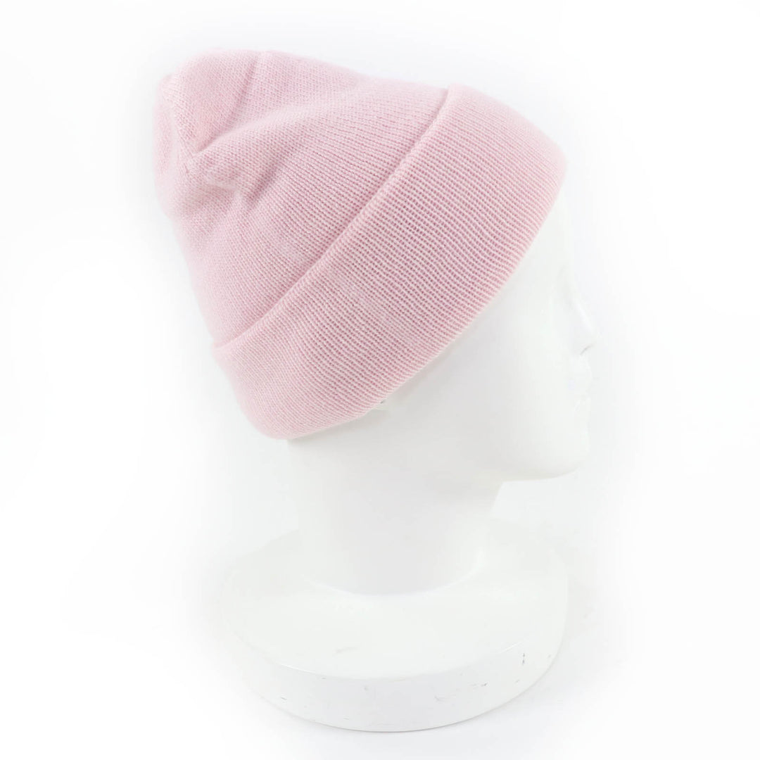 未使用品☆CHANEL シャネル カシミヤ100％ ココマーク ハート ラインストーン ニットキャップ ピンク 箱付 イタリア製 正規品 レディース
