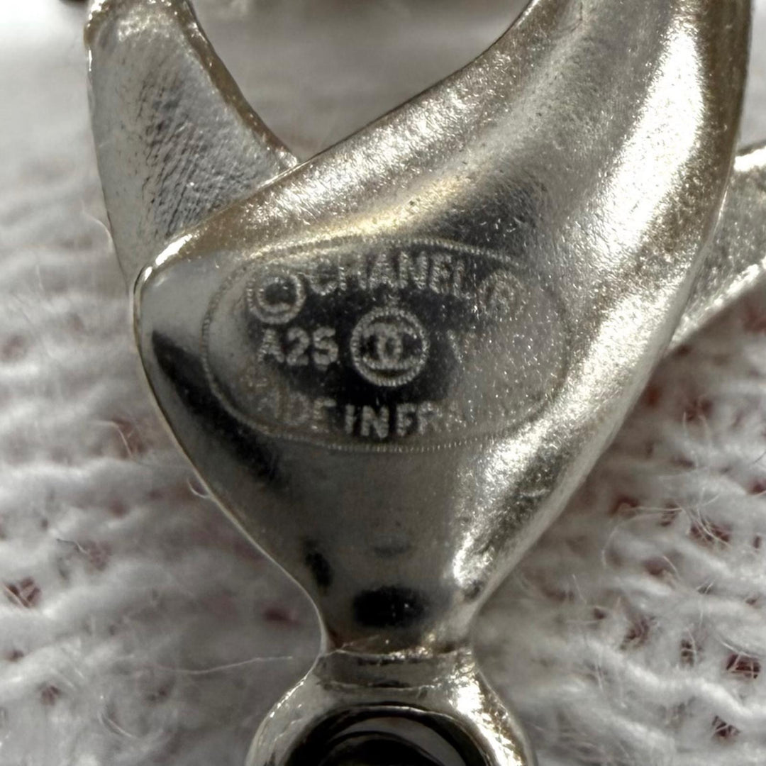 極美品★CHANEL シャネル A25V ココマーク チェーン ネックレス チョーカー アクセサリー シルバー フランス製 レディース 箱・保存袋付