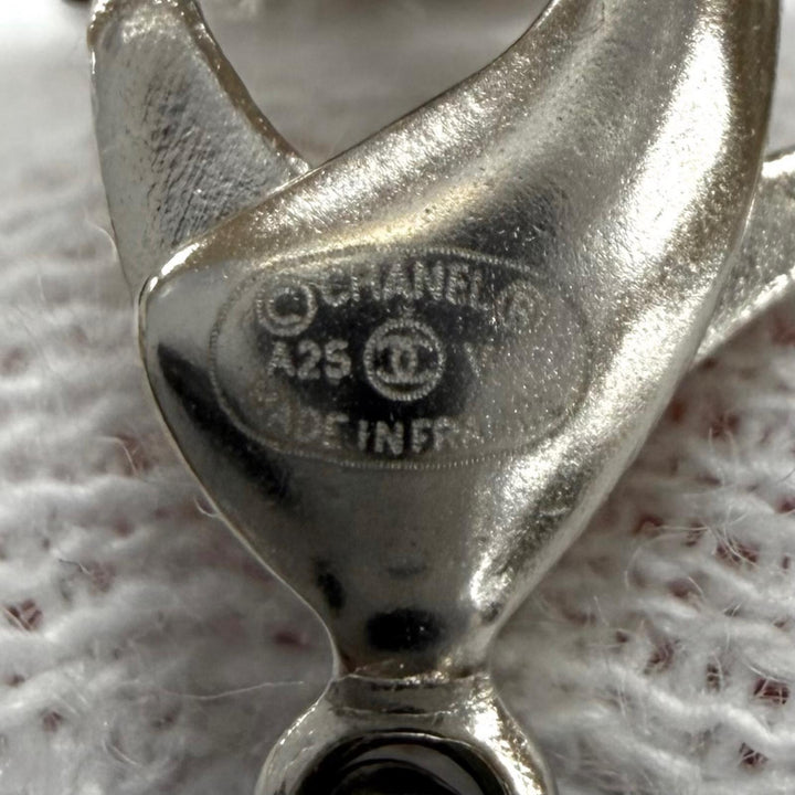 極美品★CHANEL シャネル A25V ココマーク チェーン ネックレス チョーカー アクセサリー シルバー フランス製 レディース 箱・保存袋付