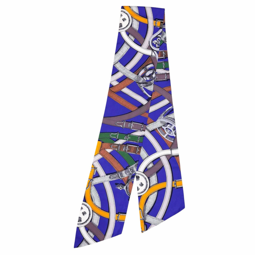極美品◇HERMES エルメス マキシツイリー CAVALCADOUR カヴァルカ・ドゥール シルク100％ スカーフ パープル マルチ 箱付き フランス製