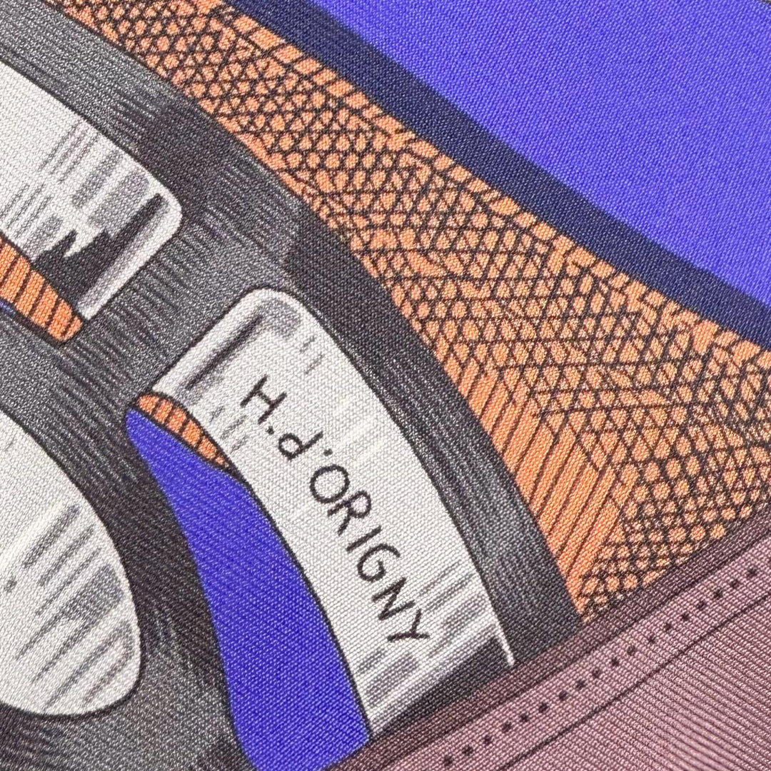 極美品◇HERMES エルメス マキシツイリー CAVALCADOUR カヴァルカ・ドゥール シルク100％ スカーフ パープル マルチ 箱付き フランス製