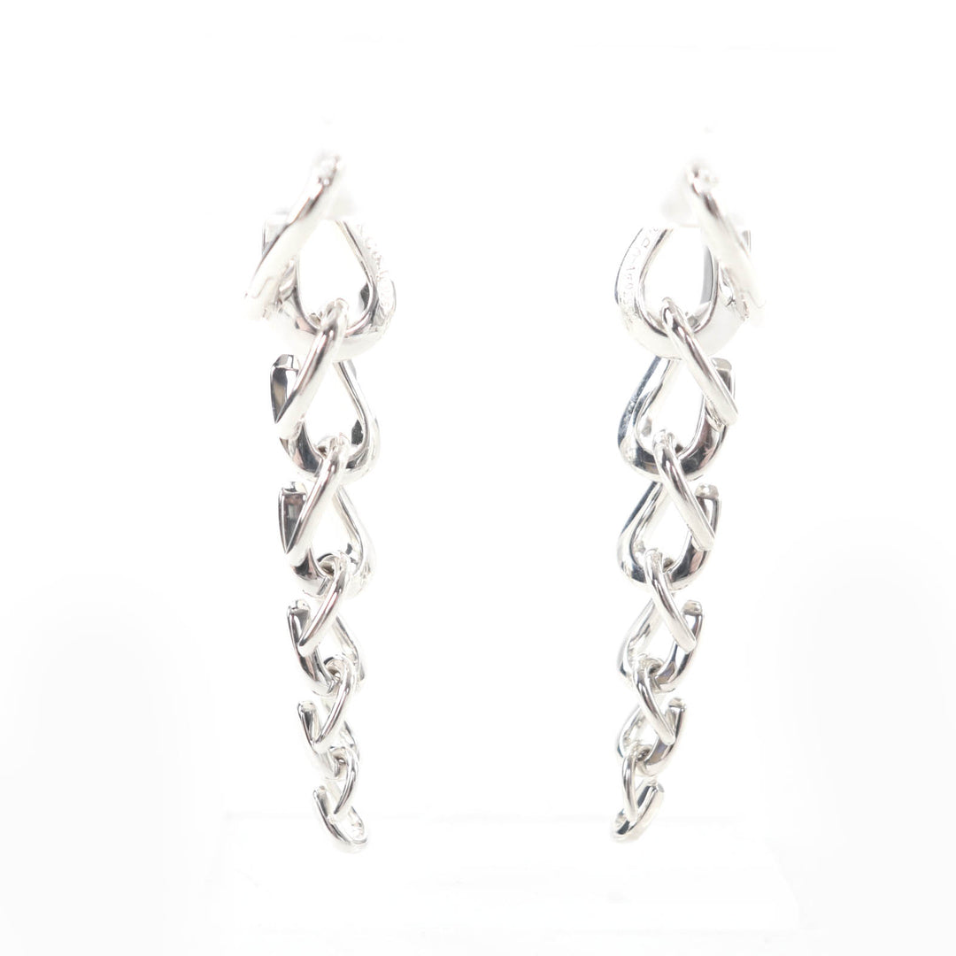 美品★TIFFANY&amp;Co. ティファニー AG925 フォージドロップリンク ピアス アクセサリー シルバー 重量19.97g レディース