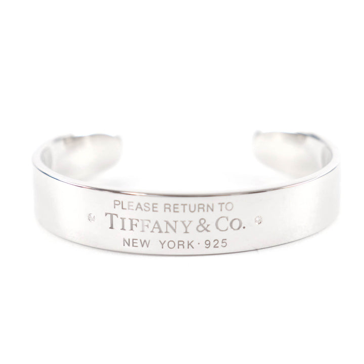 極美品★TIFFANY&amp;Co. ティファニー リターントゥティファニー AG925 ダイヤモンド RTT ナローカフ バングル シルバー Sサイズ 重量32.43g