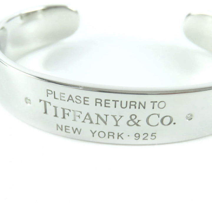 極美品★TIFFANY&amp;Co. ティファニー リターントゥティファニー AG925 ダイヤモンド RTT ナローカフ バングル シルバー Sサイズ 重量32.43g