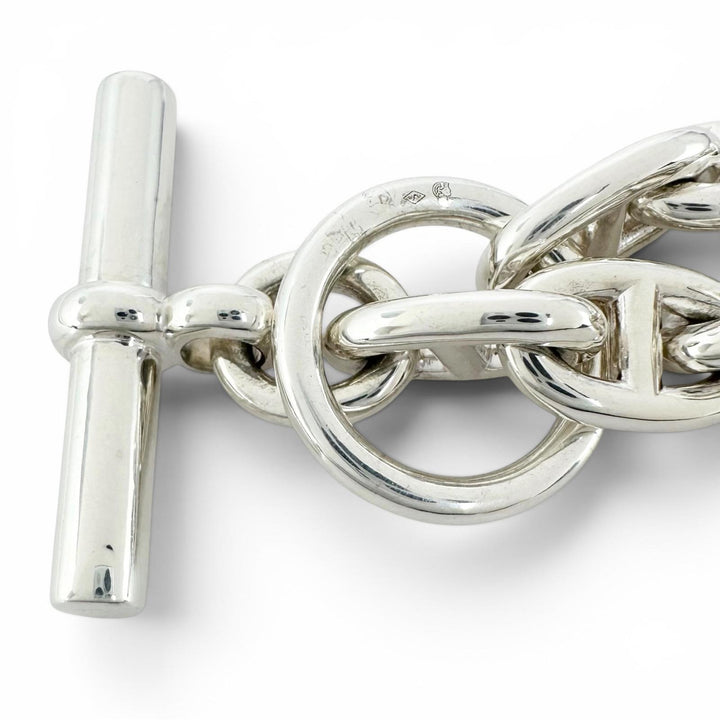 極美品▲HERMES エルメス 2022年製 シェーヌダンクル PM AG925 15コマ ブレスレット シルバー フランス製 重量34.12g レディース