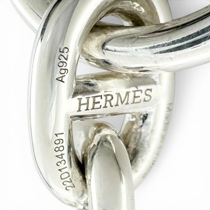 極美品▲HERMES エルメス 2022年製 シェーヌダンクル PM AG925 15コマ ブレスレット シルバー フランス製 重量34.12g レディース