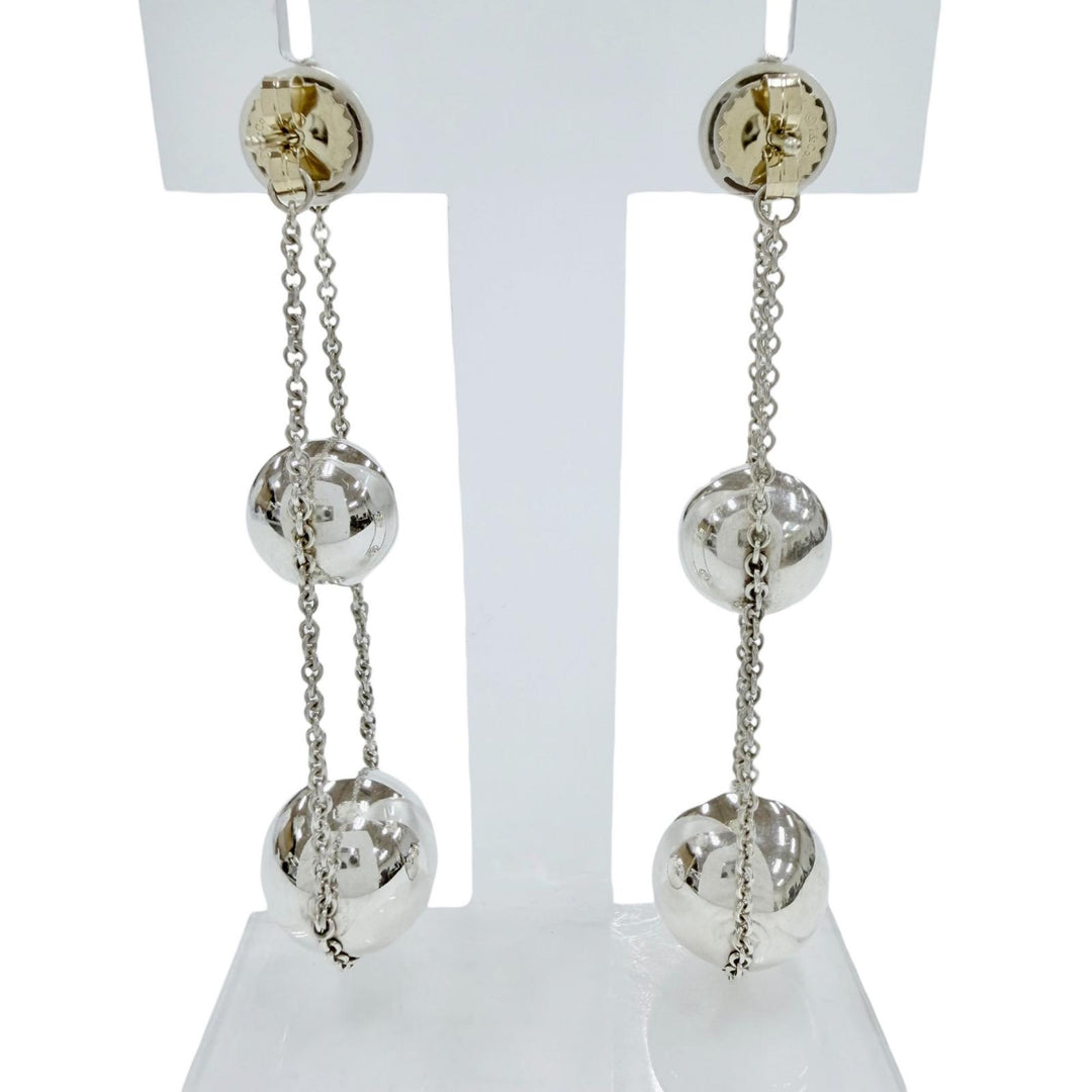 美品◇TIFFANY&amp;Co. ティファニー ハードウェア トリプルドロップ AG925 現行品 ピアス アクセサリー シルバー 伊製 重量8.6g レディース