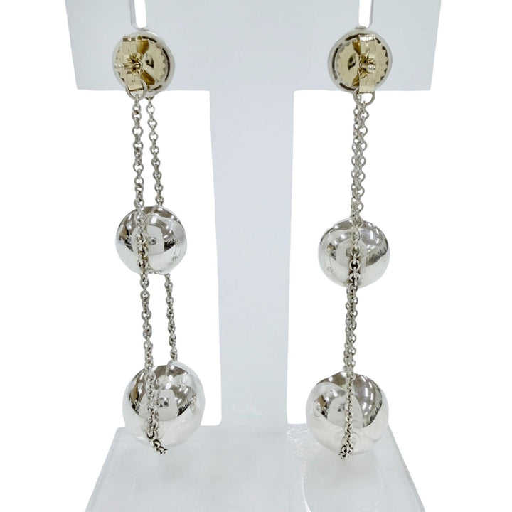 美品◇TIFFANY&amp;Co. ティファニー ハードウェア トリプルドロップ AG925 現行品 ピアス アクセサリー シルバー 伊製 重量8.6g レディース