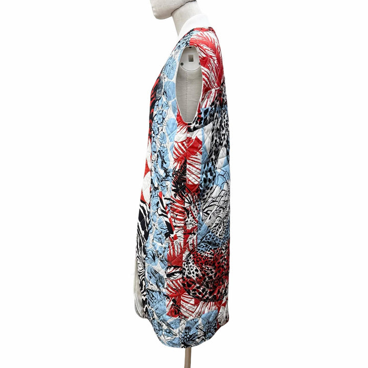 【ドンドン見直し】極美品◇HERMES エルメス 3E0111D5 JUNGLE LOVE ジャングルラブ シルク100％ リバーシブル ロング ジレ ベスト 34