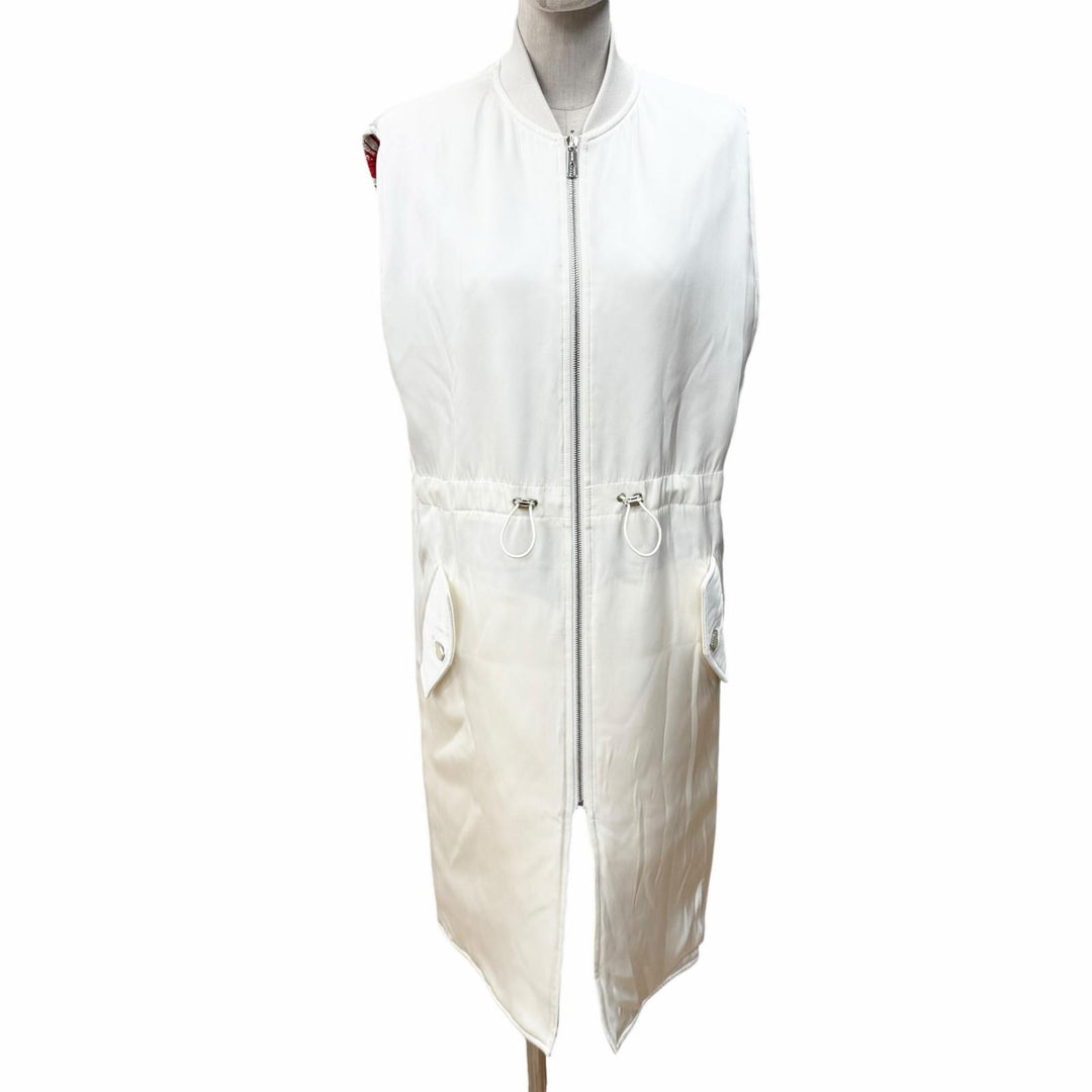【ドンドン見直し】極美品◇HERMES エルメス 3E0111D5 JUNGLE LOVE ジャングルラブ シルク100％ リバーシブル ロング ジレ ベスト 34