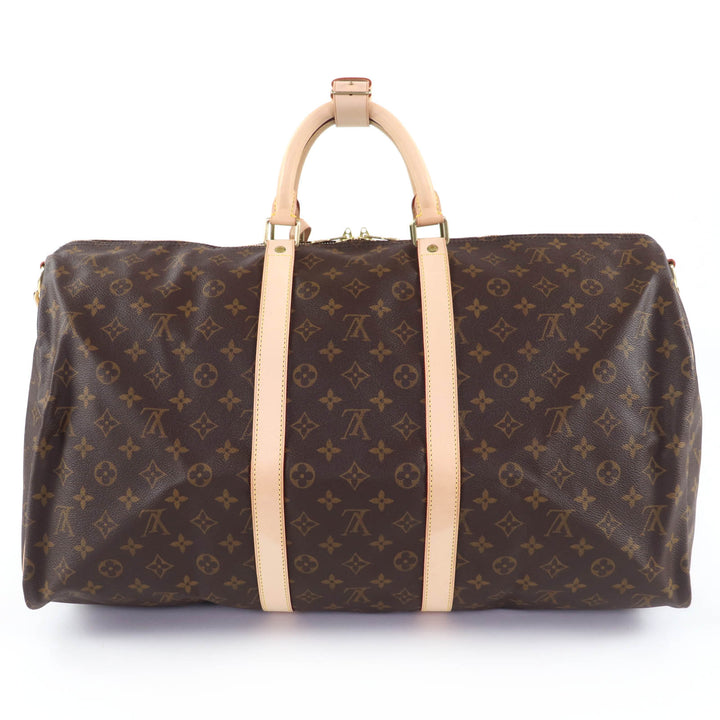 極美品☆LOUIS VUITTON ルイヴィトン M41414 キーポル・バンドリエール 55 モノグラムキャンバス ボストンバッグ ブラウン フランス製