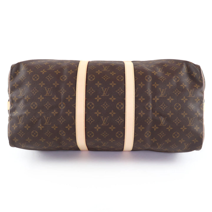 極美品☆LOUIS VUITTON ルイヴィトン M41414 キーポル・バンドリエール 55 モノグラムキャンバス ボストンバッグ ブラウン フランス製