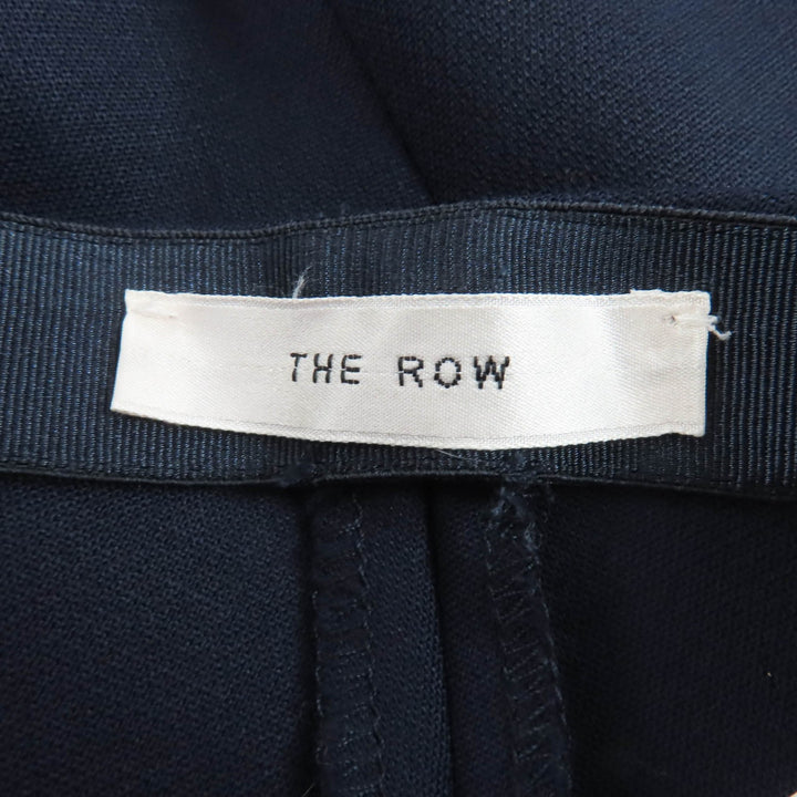 極美品☆THE ROW ザロウ 4430-W1303 ウール ストレート スリム ボトムス パンツ ネイビー 0 USA製 正規品 レディース