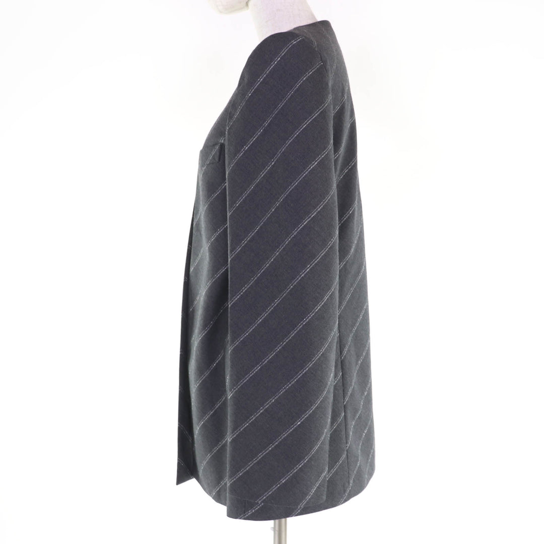 極美品☆Stella McCartney ステラマッカートニー 2022年製 650021 カラーレス フロントオープン ジャケット グレー 38 正規品 レディース
