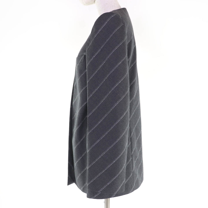 極美品☆Stella McCartney ステラマッカートニー 2022年製 650021 カラーレス フロントオープン ジャケット グレー 38 正規品 レディース