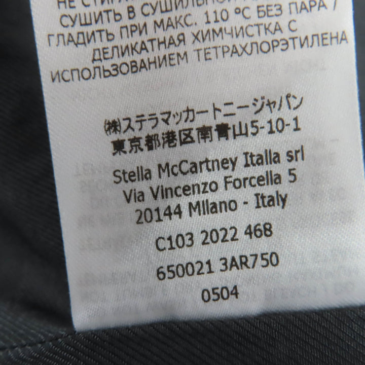 極美品☆Stella McCartney ステラマッカートニー 2022年製 650021 カラーレス フロントオープン ジャケット グレー 38 正規品 レディース