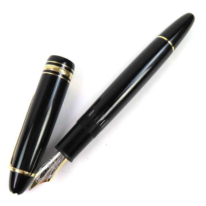 良品△MONTBLANC モンブラン マイスターシュテュック クラシック 146 ペン先14K Fニブ ツイスト式 ボールペン 万年筆 2本セット 筆記◎