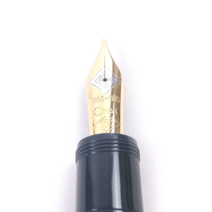 良品□OMAS オマス ヴィンテージ マルコーニ ペン先18K Mニブ 1995年 4000本限定 Limited Edition 万年筆 ネイビー ゴールド シルバー