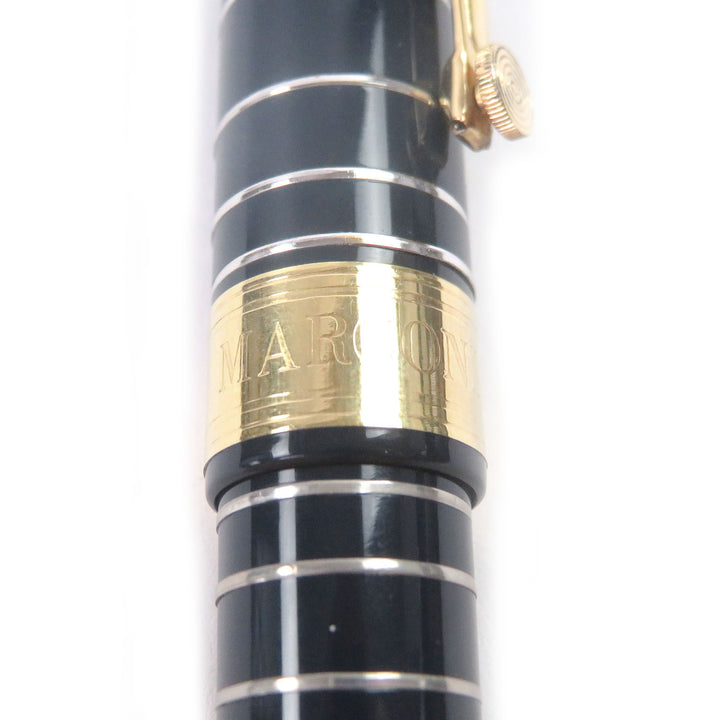 良品□OMAS オマス ヴィンテージ マルコーニ ペン先18K Mニブ 1995年 4000本限定 Limited Edition 万年筆 ネイビー ゴールド シルバー