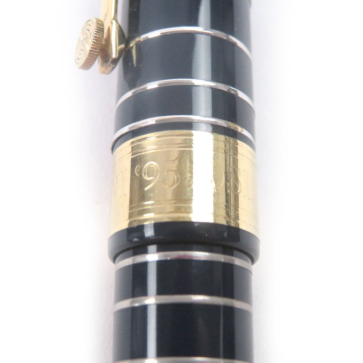 良品□OMAS オマス ヴィンテージ マルコーニ ペン先18K Mニブ 1995年 4000本限定 Limited Edition 万年筆 ネイビー ゴールド シルバー