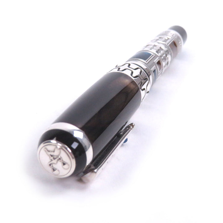 極美品□Montegrappa モンテグラッパ ヴィンテージ L.E. 2000 Human Civilization SV925 ペン先18K Mニブ 超希少 万年筆 ブラウン系