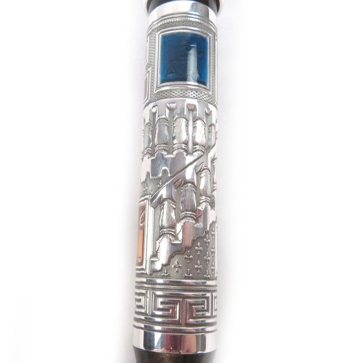 極美品□Montegrappa モンテグラッパ ヴィンテージ L.E. 2000 Human Civilization SV925 ペン先18K Mニブ 超希少 万年筆 ブラウン系