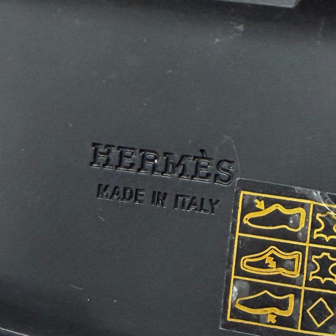 美品★HERMES エルメス モカシン アイコン シルバー金具 ケリー レザー ローファー ブラック 36.5 イタリア製 レディース