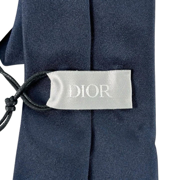 未使用品▲DIOR ディオール 23U1047AU001 シルク100% ソリッドデザイン ネクタイ ダークネイビー イタリア製 メンズ