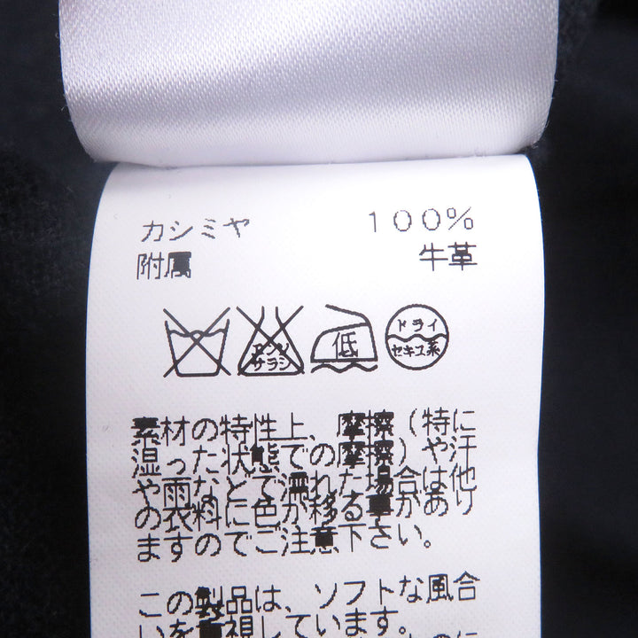 極美品□HERMES エルメス カシミヤ100％ ハーフジップ ドッキングデザイン 薄手 ニットポロ セーター ネイビー L イタリア製 正規品