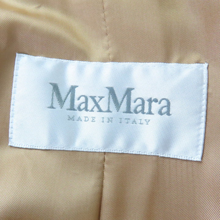 美品☆Max Mara マックスマーラ キャメル100％ 襟フォックスファー付 ベルトラップコート キャメル 36 イタリア製 正規品 レディース