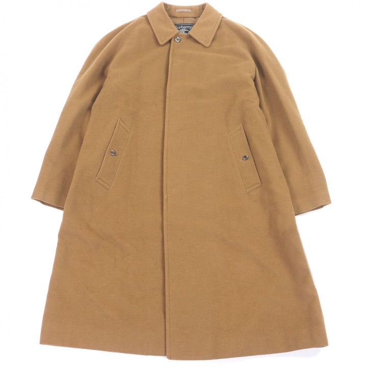 美品□Burberrys バーバリー ヴィンテージ ウール カシミヤ フライフロント ステンカラーコート ロングコート ベージュ 94-175-6 メンズ