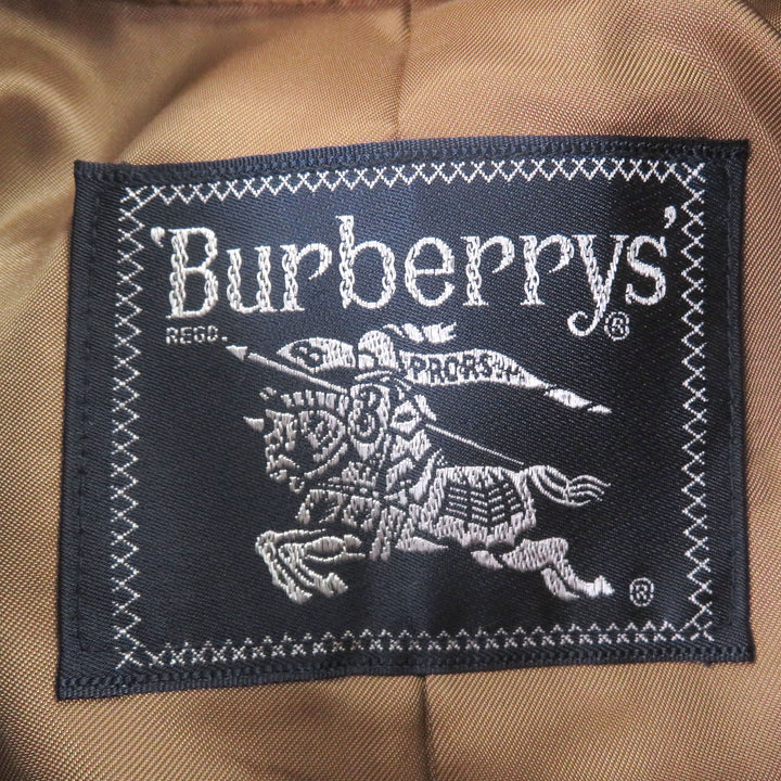 美品□Burberrys バーバリー ヴィンテージ ウール カシミヤ フライフロント ステンカラーコート ロングコート ベージュ 94-175-6 メンズ