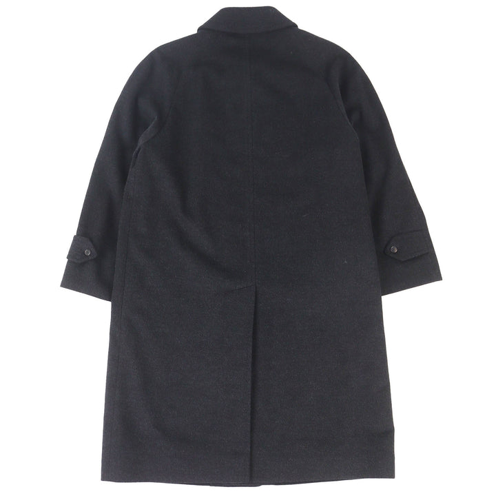 美品△Burberrys バーバリー ヴィンテージ カシミヤ ウール ロング ステンカラーコート チャコールグレー 90 165 メンズ シンプル◎