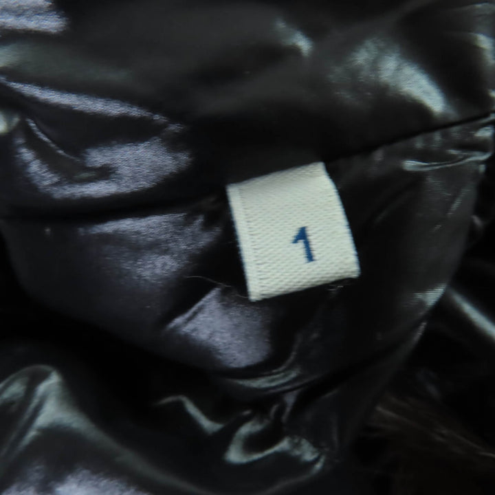 美品☆MONCLER モンクレール MONTICOLE ロゴワッペン・フォックスファー・フード付 ダウンコート ブラック 1 レディース