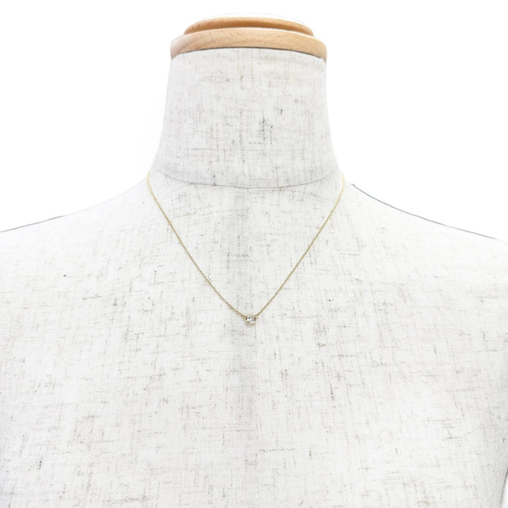 極美△TIFFANY&amp;Co. ティファニー 30117719 バイザヤード 1Pダイヤ ペンダント ネックレス 750(YG) 約0.18ct イエローゴールド 重量1.98g