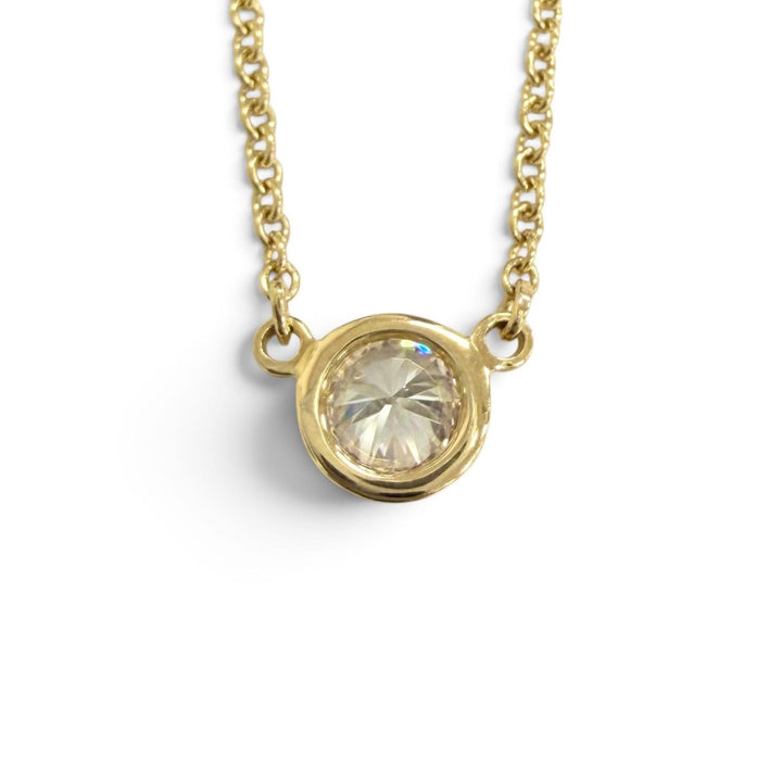 極美△TIFFANY&amp;Co. ティファニー 30117719 バイザヤード 1Pダイヤ ペンダント ネックレス 750(YG) 約0.18ct イエローゴールド 重量1.98g