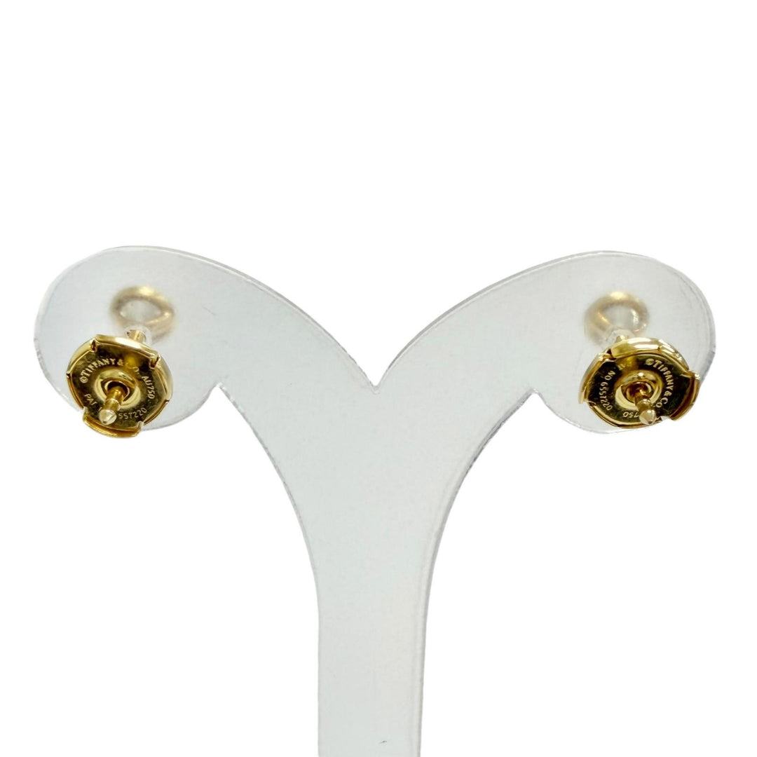 極美品△TIFFANY&amp;Co. ティファニー 34468117 バイザヤード ダイヤモンド ピアス AU750(YG) 0.19 I VVS1 3EX NONE イエローゴールド 1.72g