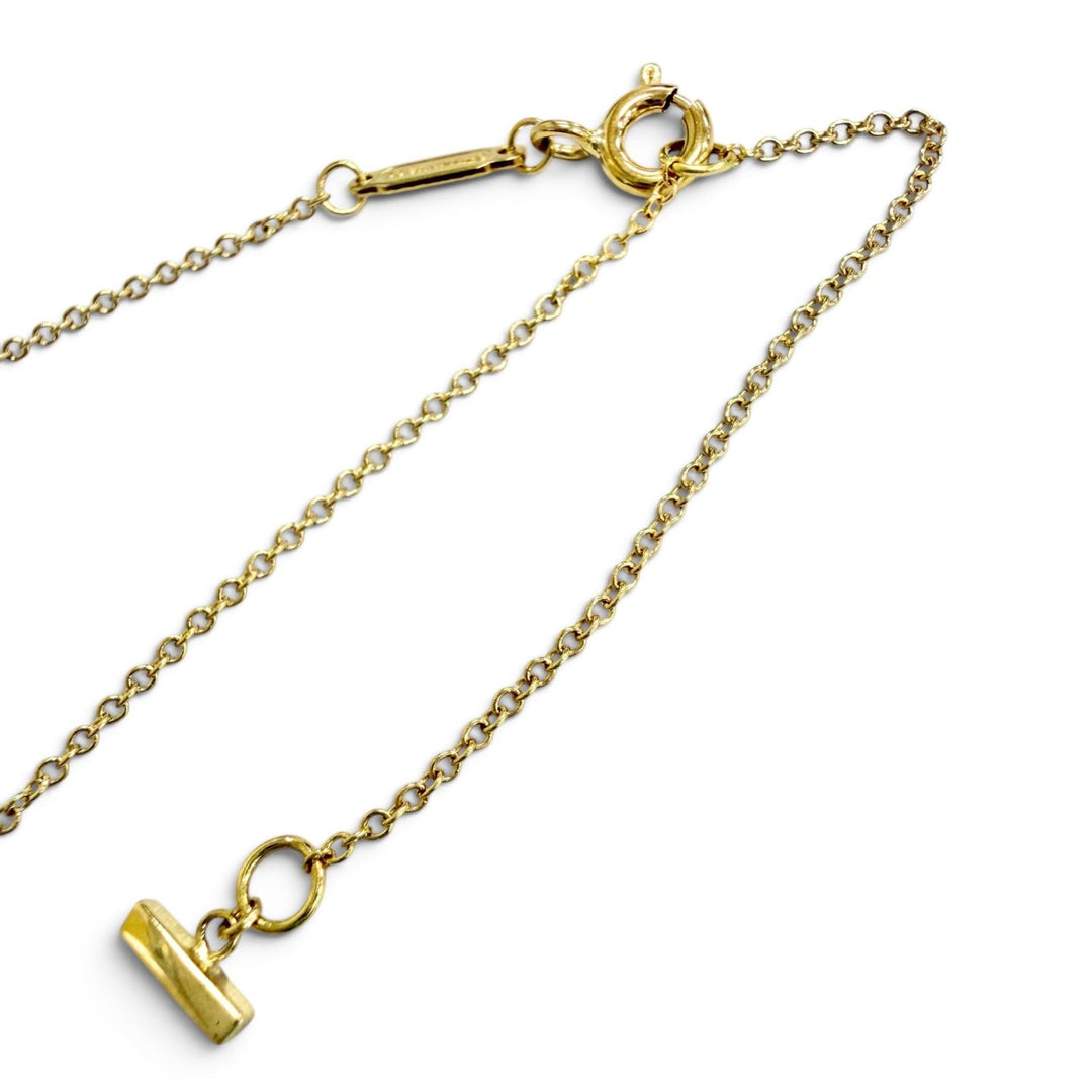 極美品△TIFFANY&amp;Co. ティファニー Tスマイル ペンダント スモール ネックレス アクセサリー A750(YG) イエローゴールド 重量2.92g