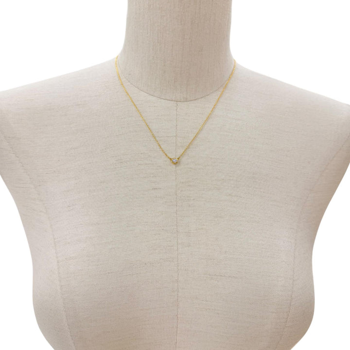 極美品◇TIFFANY&amp;Co. ティファニー 30883543 バイザヤード AU750(YG) ダイヤ1P 約0.18ct 直径約5.30mm ネックレス 重量2.04g レディース
